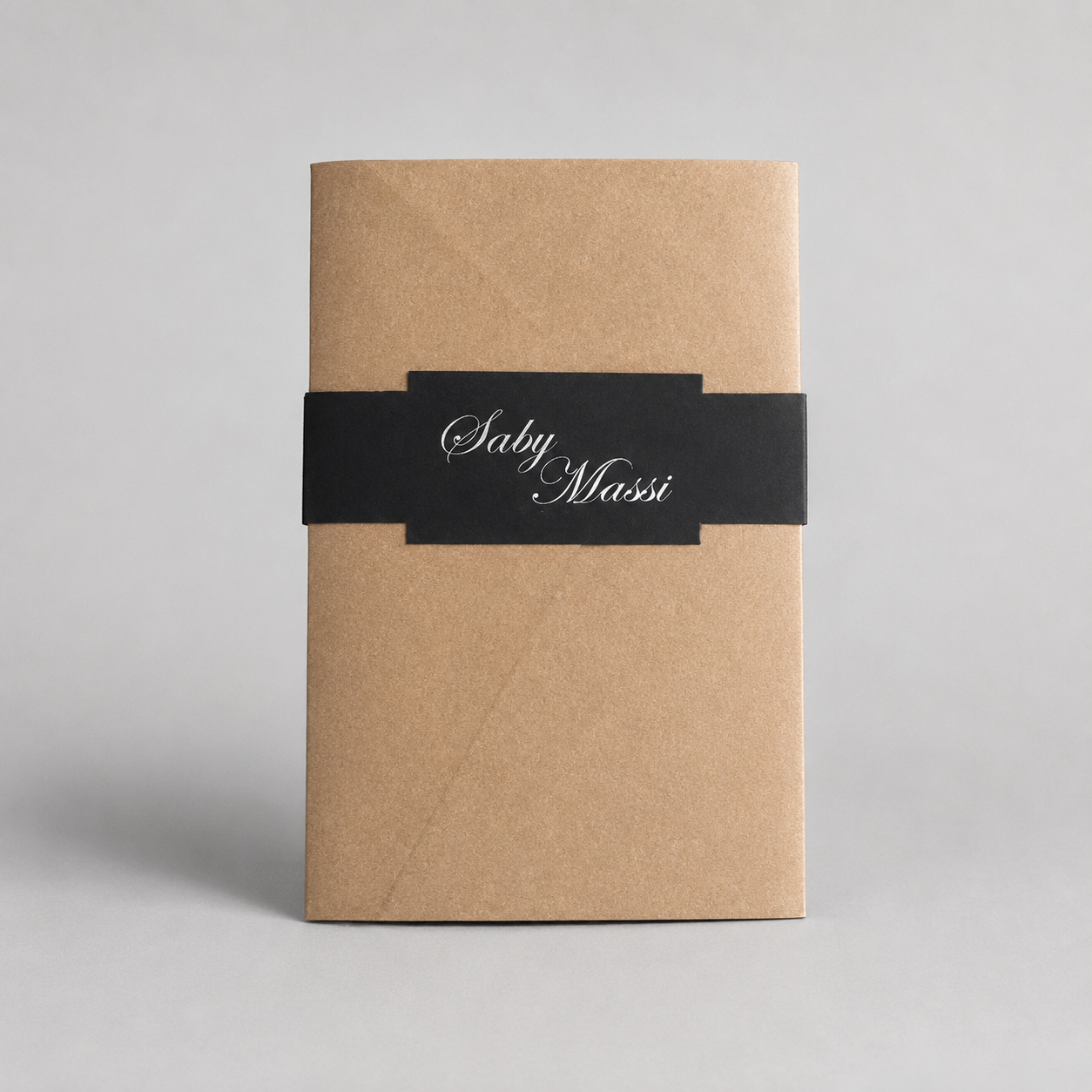 Rustic Kraft & Black Belly Band Invitation