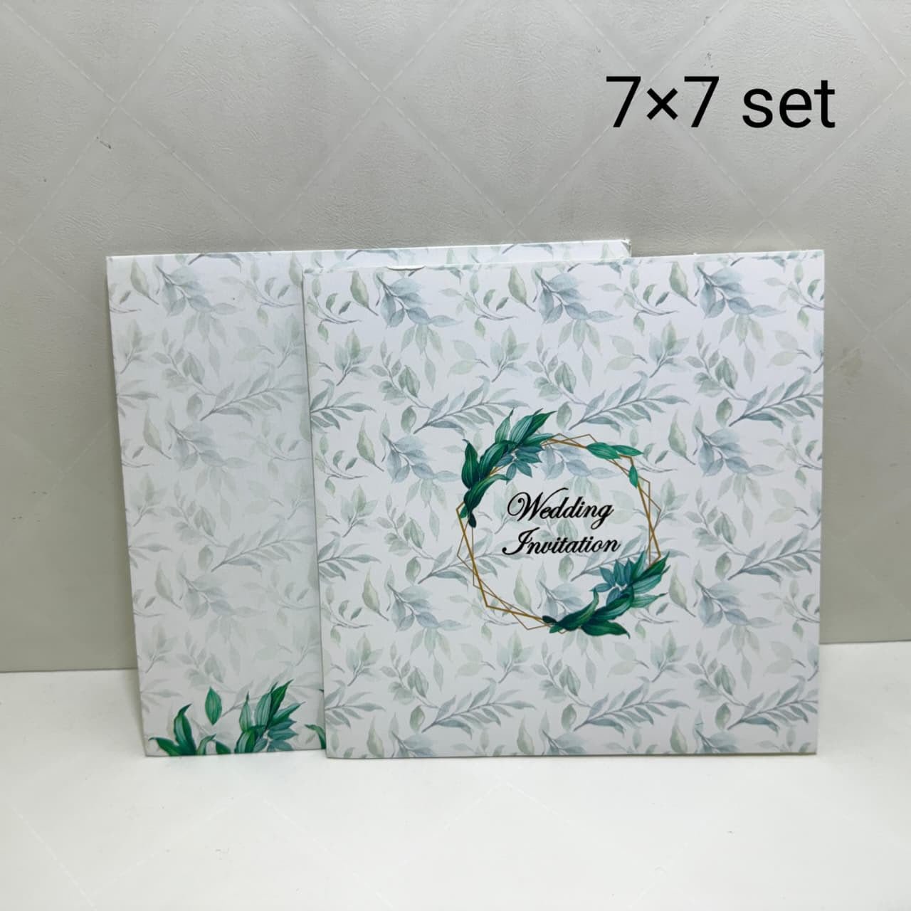 Botanical Green 7×7 Wedding Invitation Set