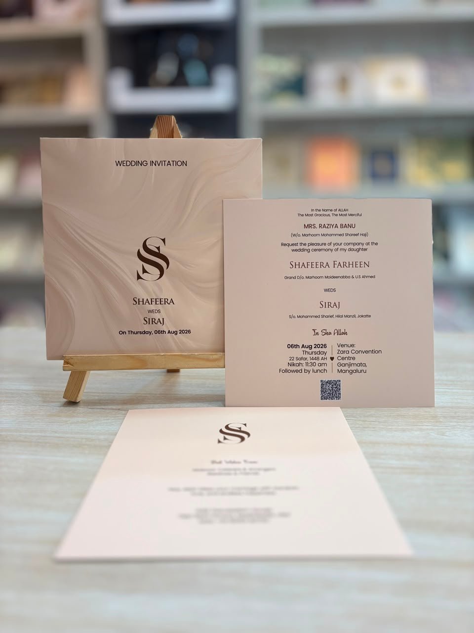 Minimalist Monogram Wedding Invitation Set