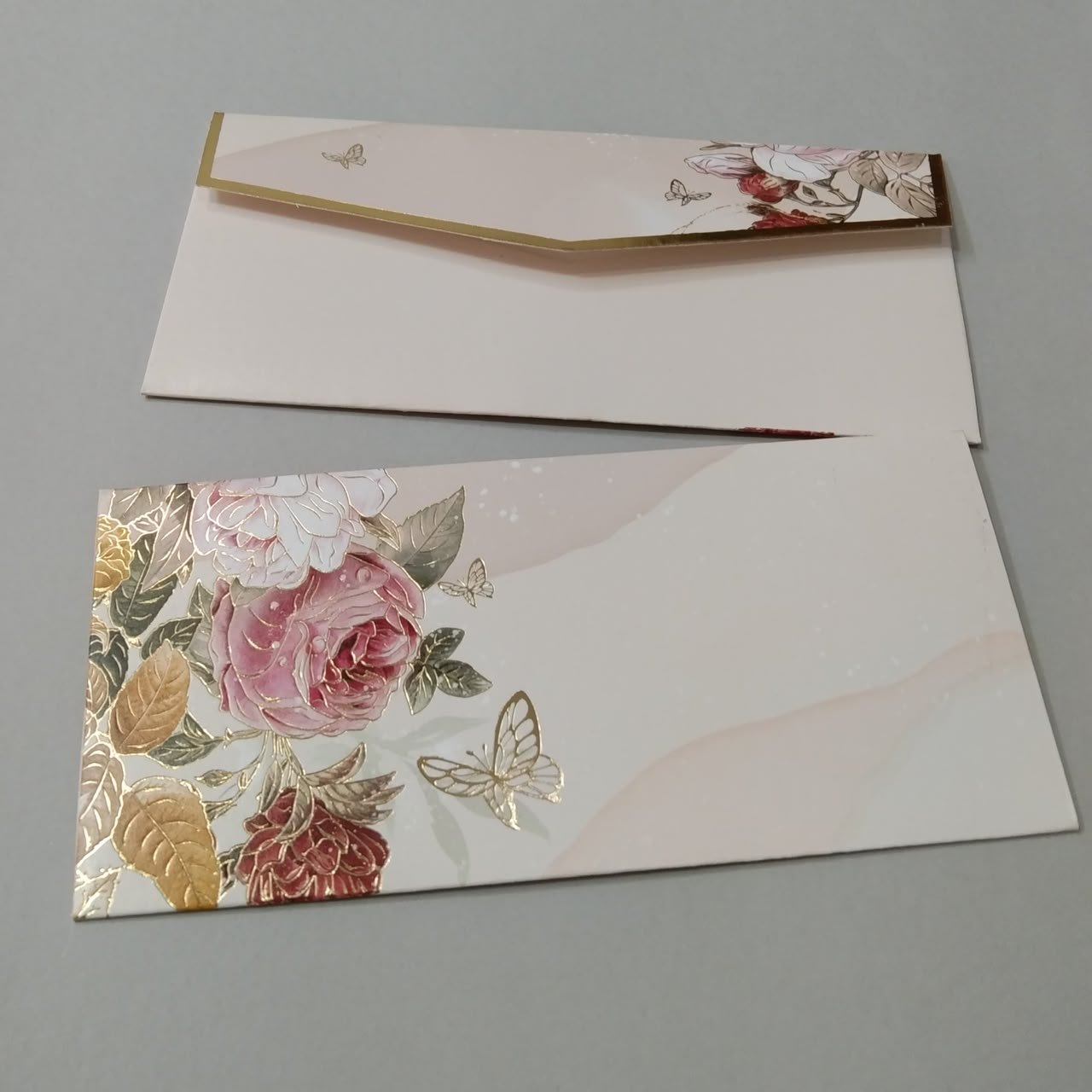 Rose & Butterfly Floral Wedding Invitation Set