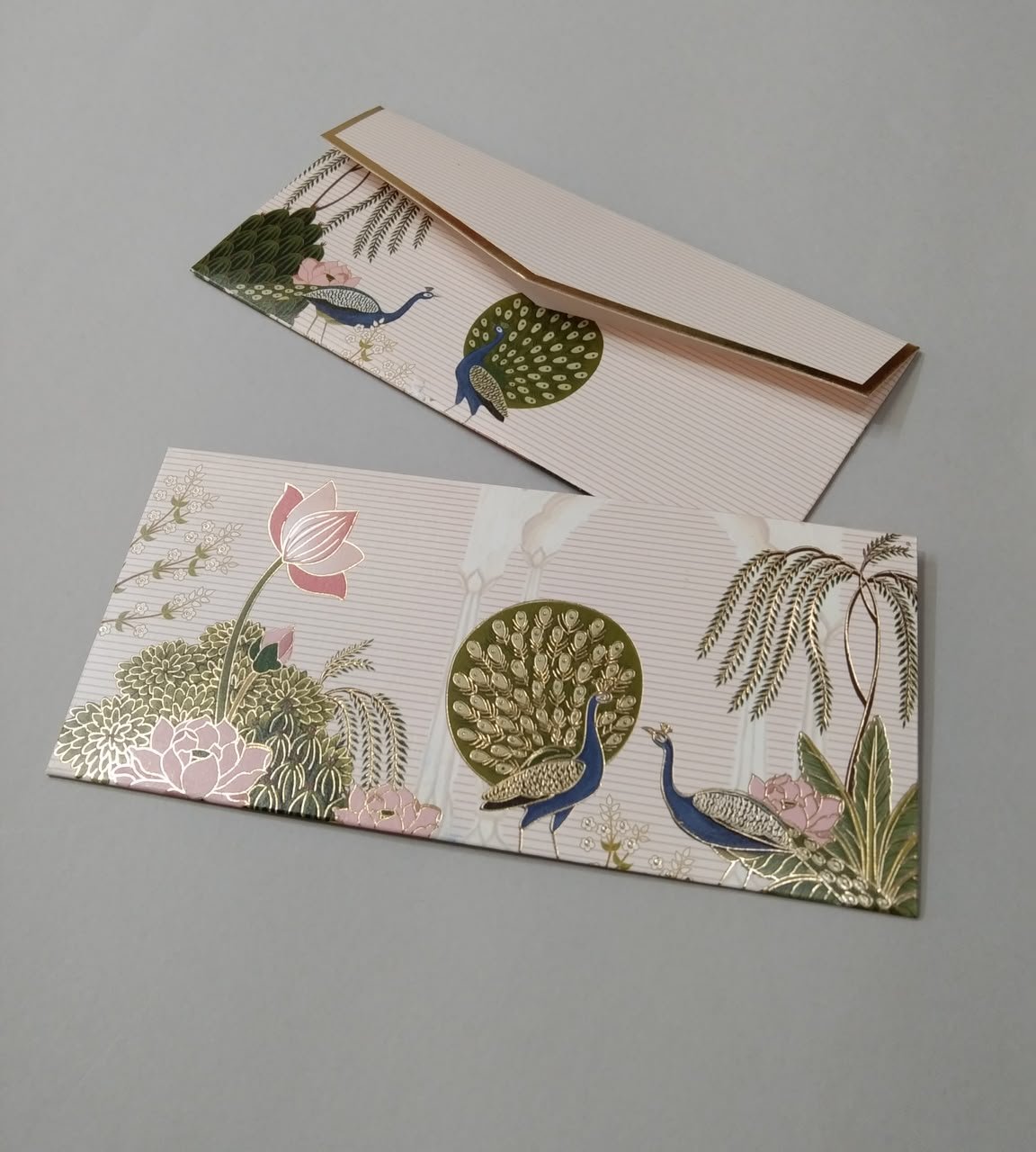 Regal Peacock Garden Envelope Set
