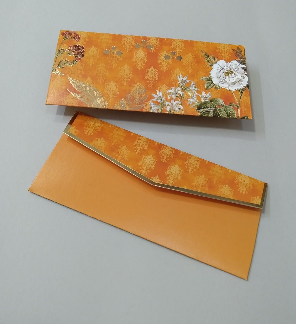 Golden Ochre Botanical Envelope Set
