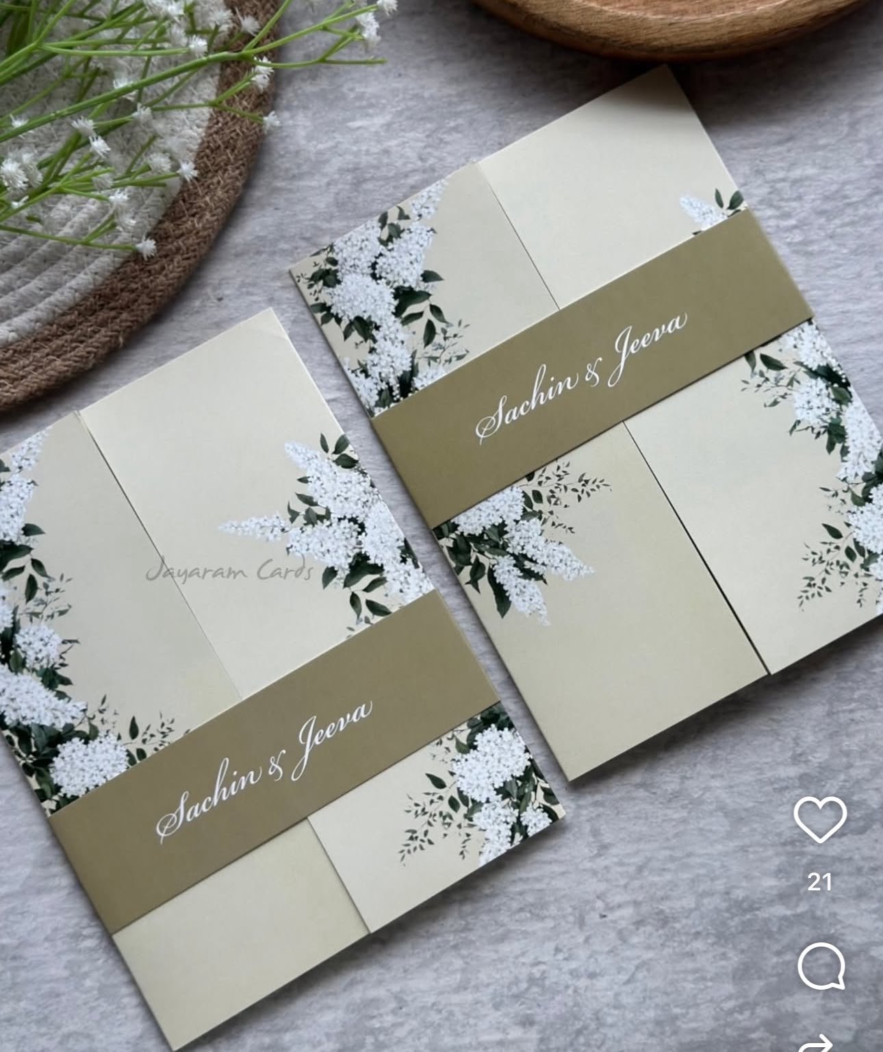 Sage & White Lilac Gatefold Wedding Suite