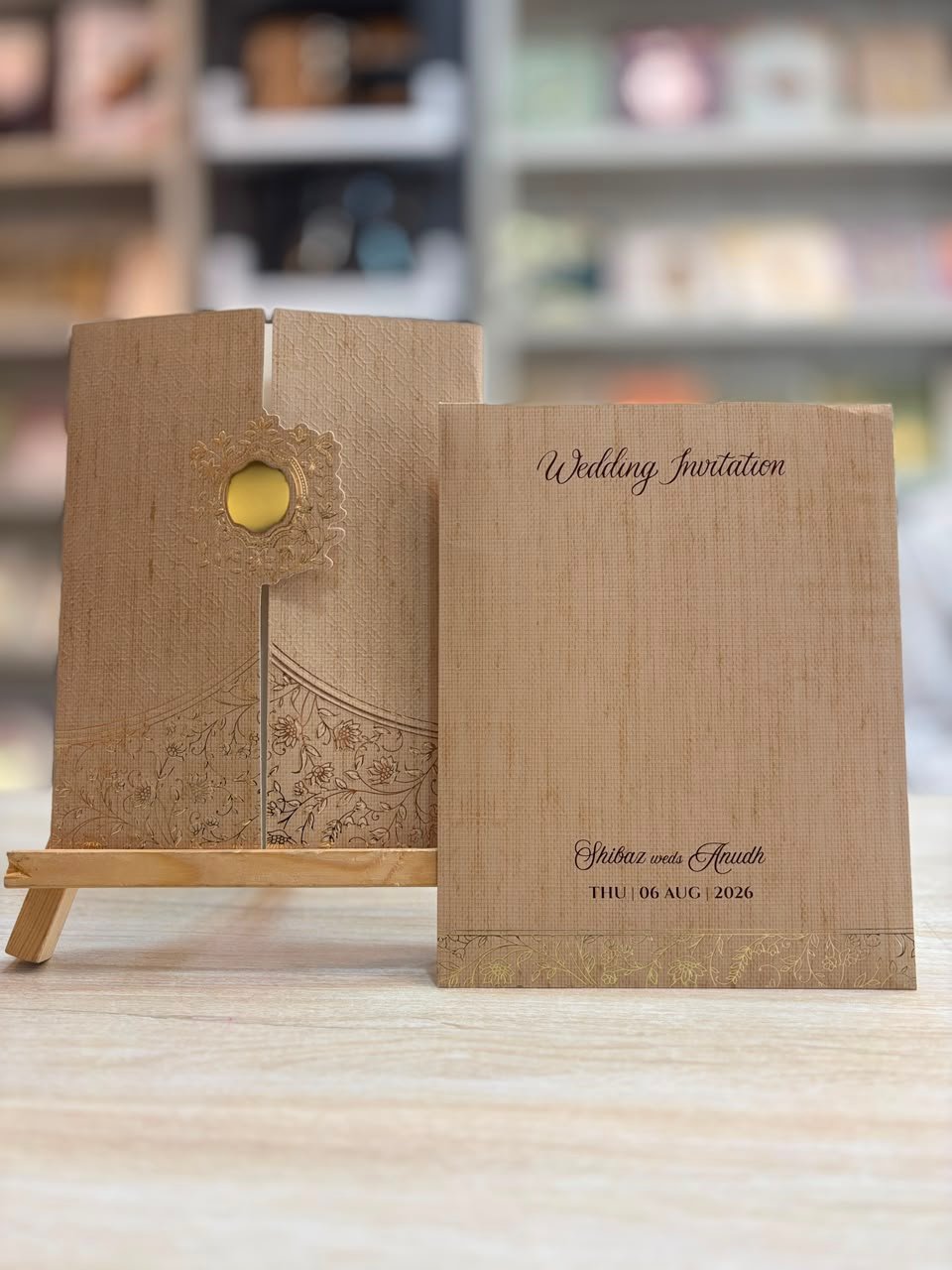 Textured Kraft Gatefold Wedding Suite