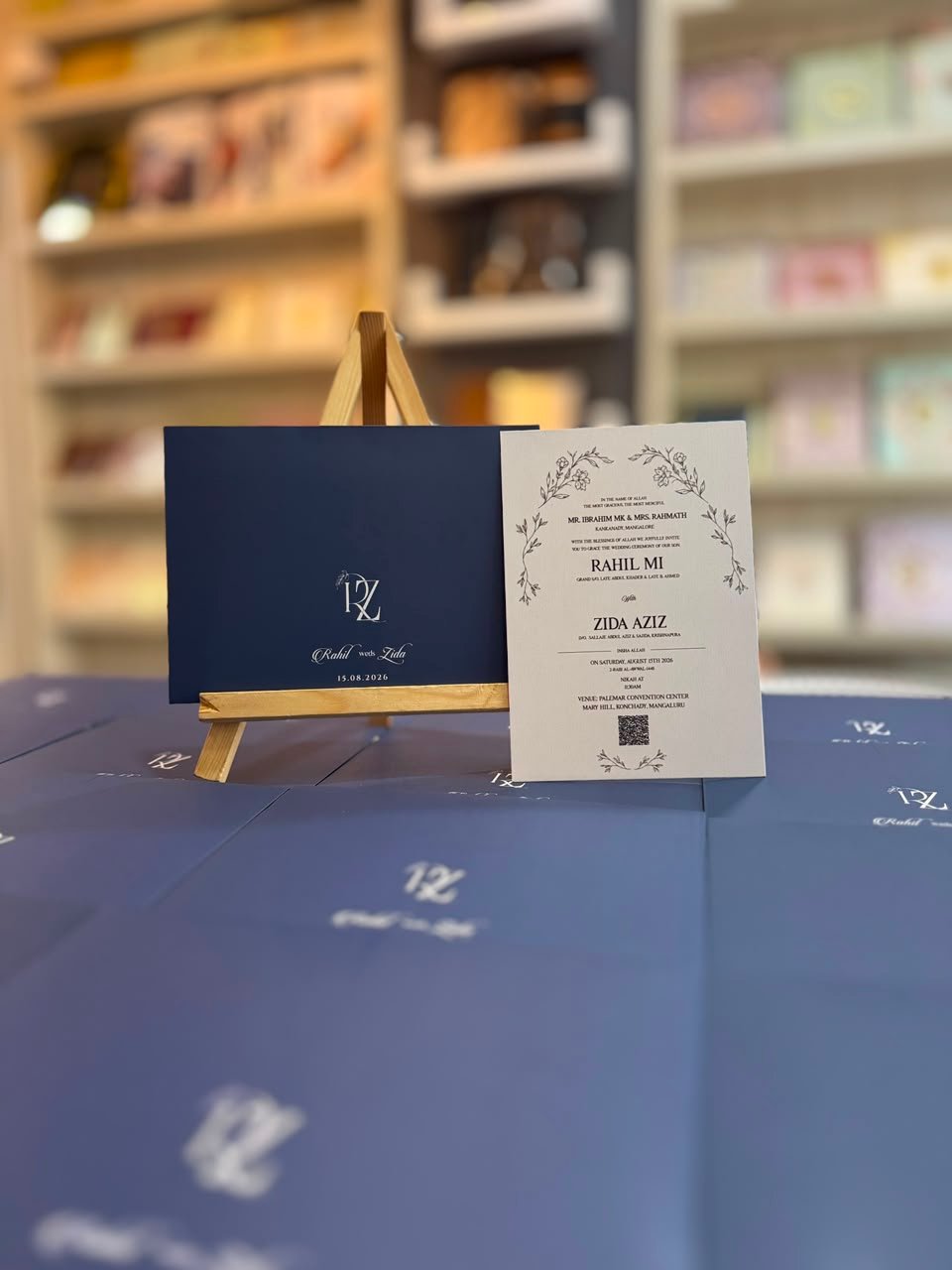 Royal Navy & Silver Monogram Wedding Suite