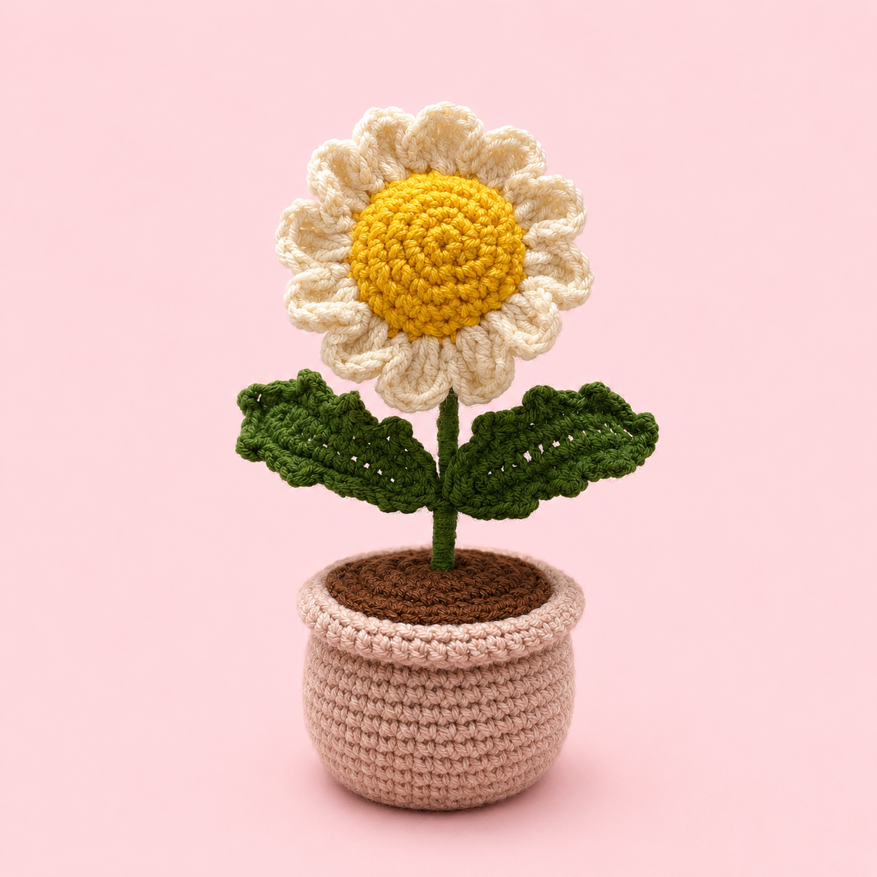 Sunny Daisy Mini Crochet Potted Plant